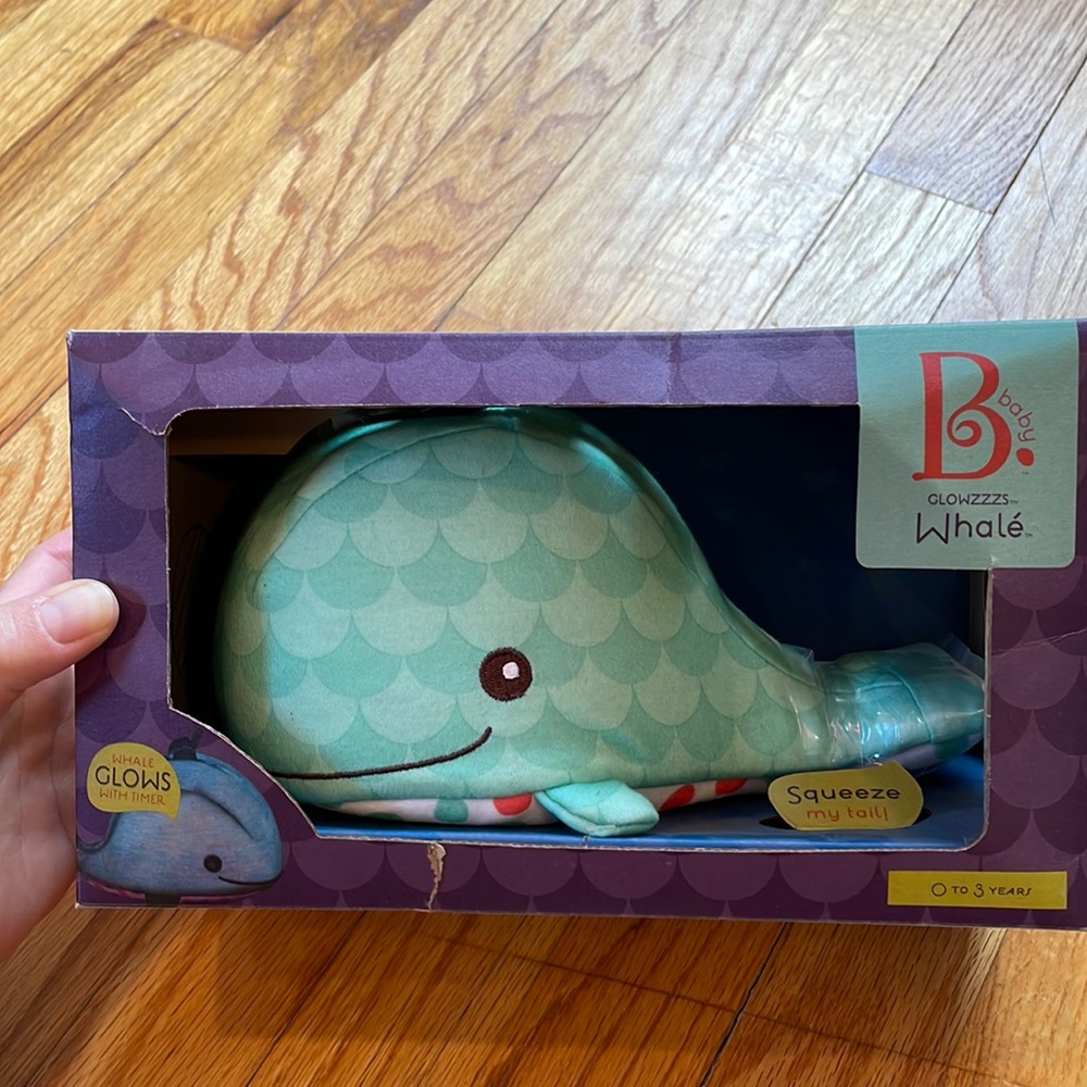 B baby glowzzzs whale - stuffed whale that lights up and is a sound machine
